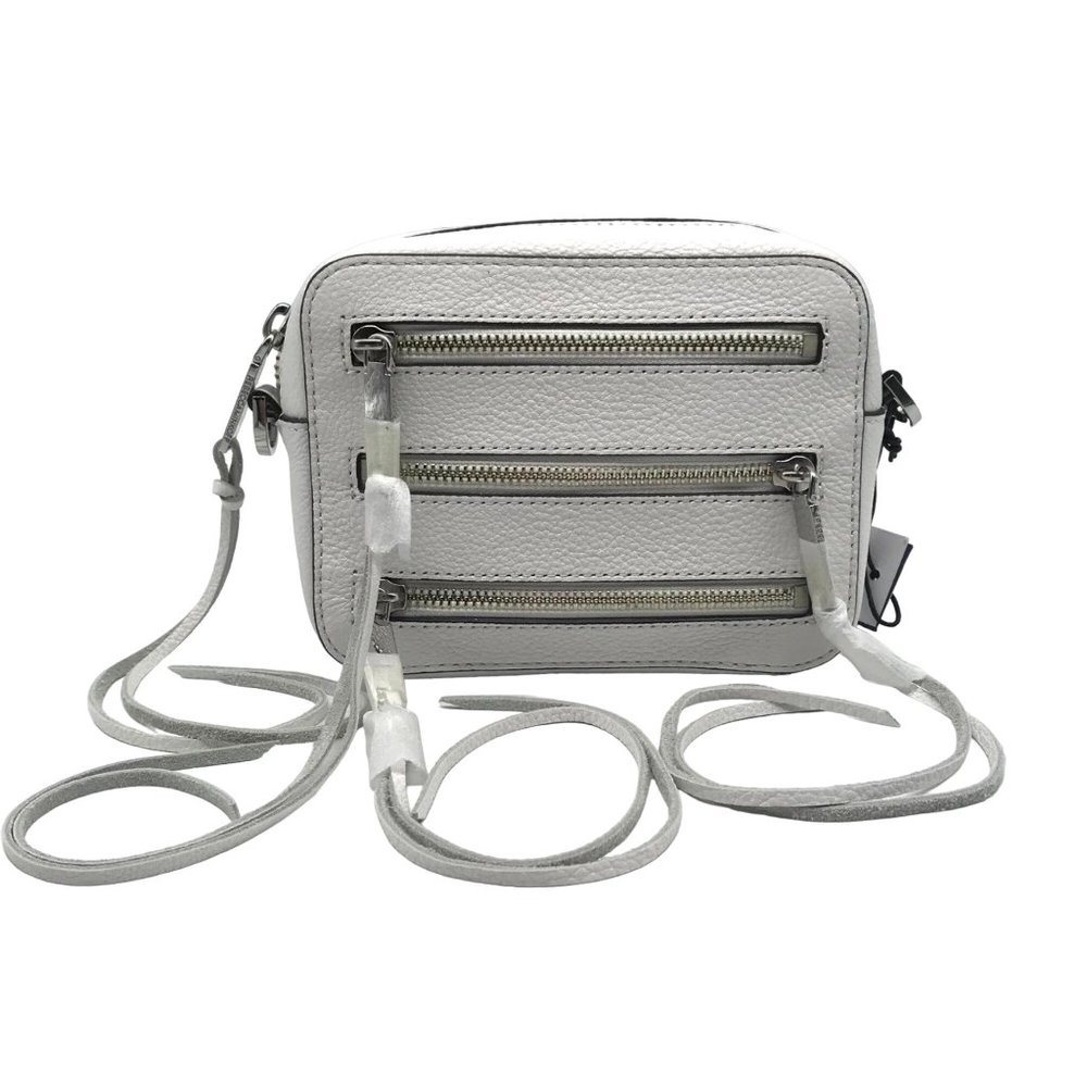 Rebecca Minkoff Optic White Leather 4 Zip Motto Camera Bag